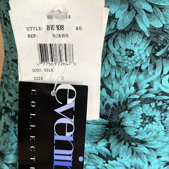 NWT Nicole Miller Vintage 100% Silk Strapless Floral Mini /Tunic Dress - Picture 6 of 13